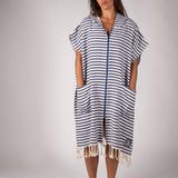 Navy Zip-Up Surf Poncho