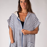 Navy Zip-Up Surf Poncho