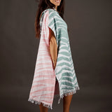 Palm Green Zip-up Surf Poncho