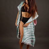 Palm Green Zip-up Surf Poncho